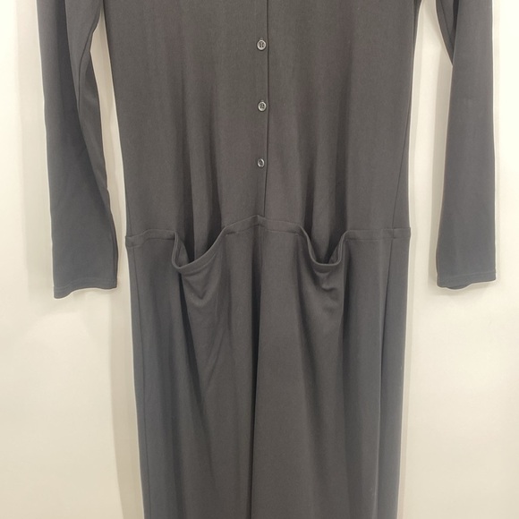 J. Jill Long Shirt Dress Women Size Small Tall ST Black Button Front Long Sleeve - Picture 2 of 10